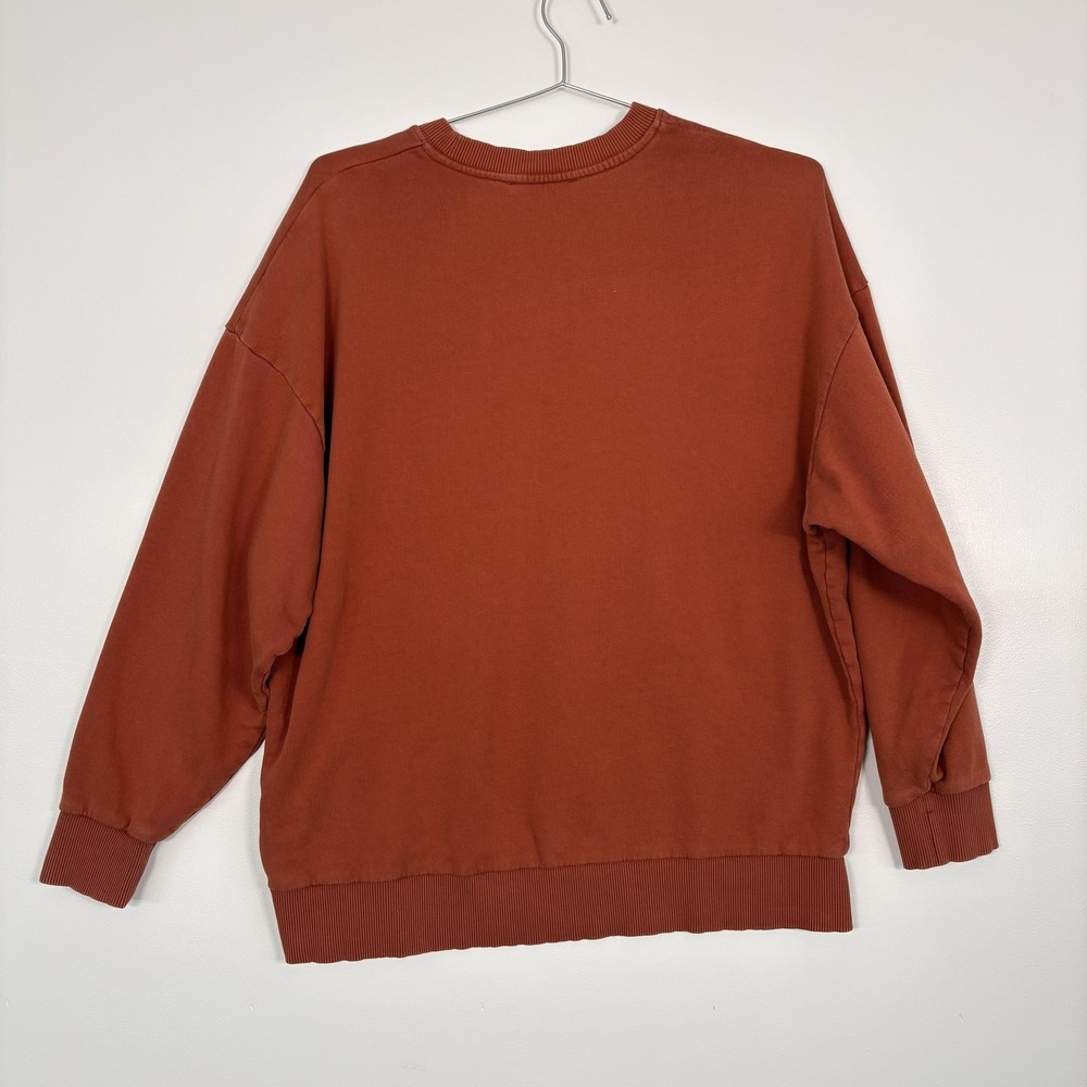 Favorite Daughter Nuuly Sweatshirt Womens Large Orange Terry Graphic Crewneck - Picture 6 of 13